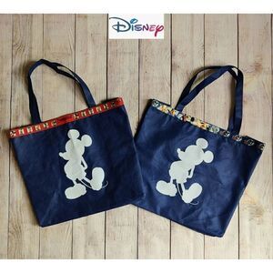 Pair of Disney Mickey Mouse recycling tote bags